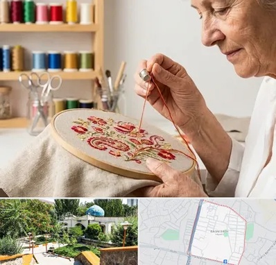 گلدوزی در باغمیشه تبریز