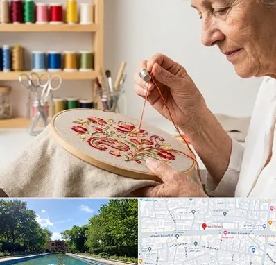 گلدوزی در هشت بهشت اصفهان