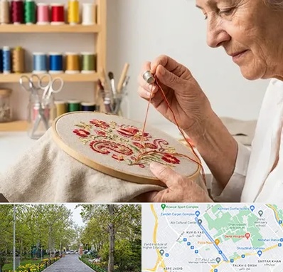 گلدوزی در قدوسی غربی شیراز