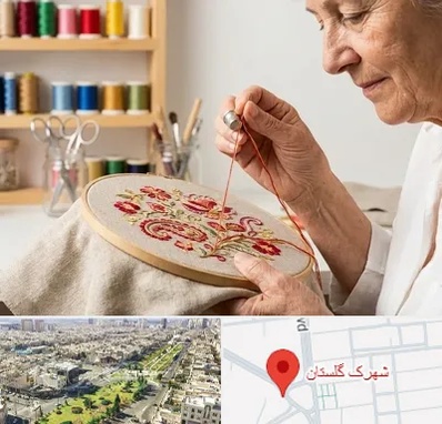 گلدوزی در شهرک گلستان
