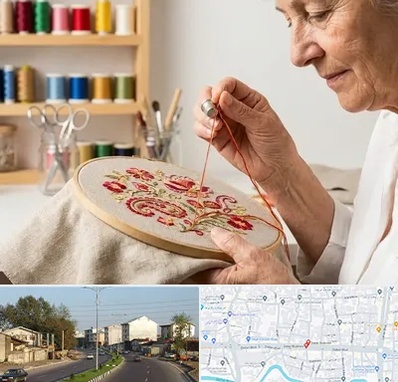 گلدوزی در ضیابری رشت 