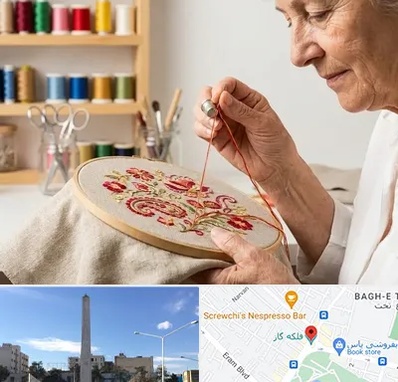 گلدوزی در فلکه گاز شیراز