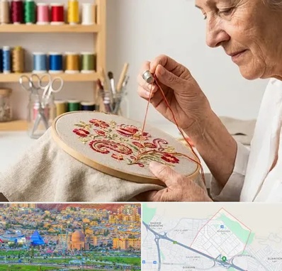 گلدوزی در رشدیه تبریز