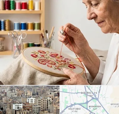 گلدوزی در جنوب شرق تهران