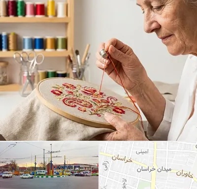 گلدوزی در میدان خراسان