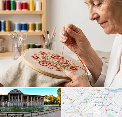 گلدوزی در عفیف آباد شیراز