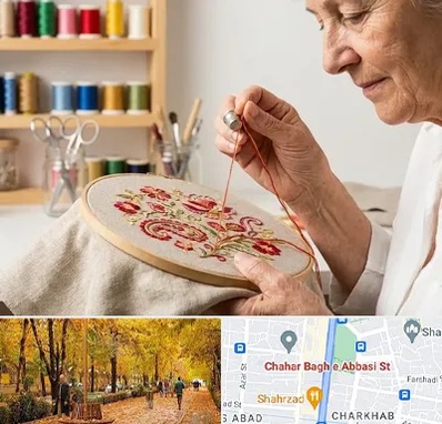 گلدوزی در چهارباغ اصفهان