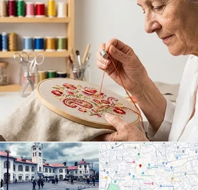 گلدوزی در میدان شهرداری رشت 