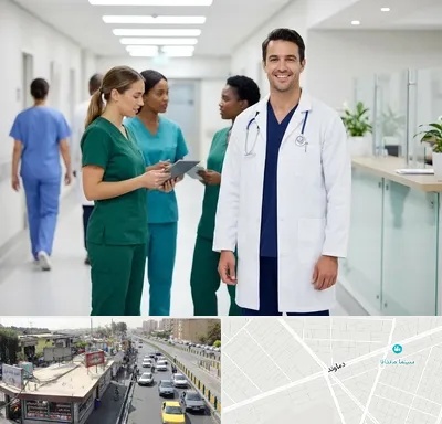 روپوش و اسکراب پزشکی در خیابان دماوند