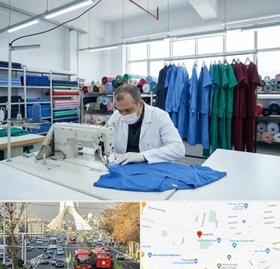 تولیدی روپوش و اسکراب پزشکی در خیابان آزادی 