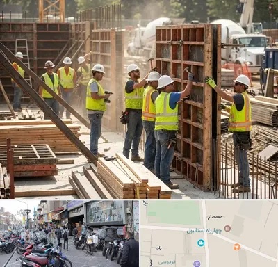 قالب سازی بتن در چهارراه استانبول
