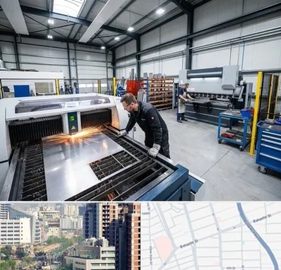 برشکاری و خمکاری در خیابان بهشتی