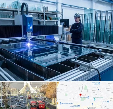 برش لیزری شیشه در خیابان آزادی 