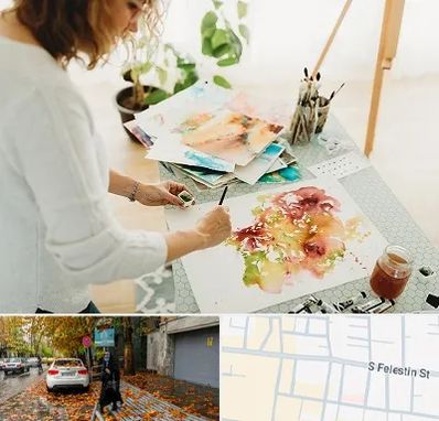 آموزشگاه آبرنگ در خیابان فلسطین