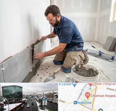 نصب کاشی و سرامیک در اقدسیه 