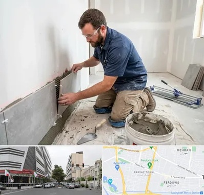 نصب کاشی و سرامیک در بلوار فردوس