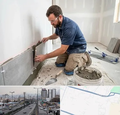 نصب کاشی و سرامیک در بلوار ارتش 