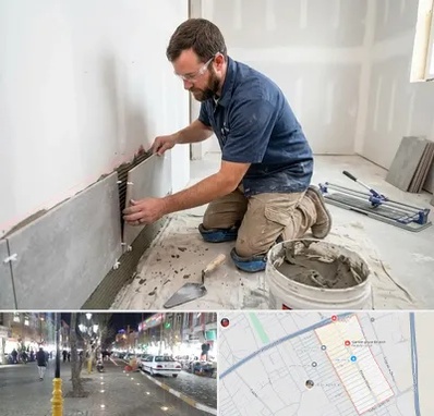 نصب کاشی و سرامیک در باغ فیض اسلامشهر 