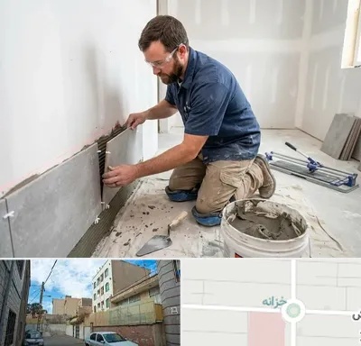 نصب کاشی و سرامیک در خزانه