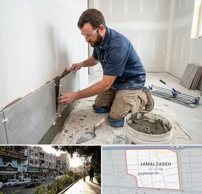 نصب کاشی و سرامیک در خیابان جمالزاده 