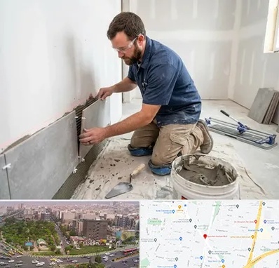 نصب کاشی و سرامیک در آیت الله کاشانی 