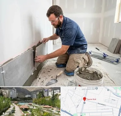 نصب کاشی و سرامیک در بلوار تعاون