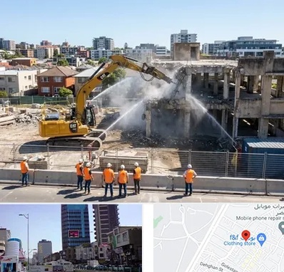 تخریب ساختمان در چهارراه طالقانی کرج 