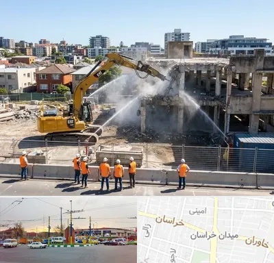 تخریب ساختمان در میدان خراسان