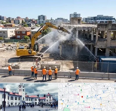 تخریب ساختمان در میدان شهرداری رشت