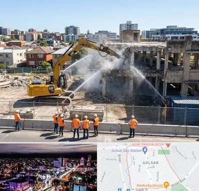تخریب ساختمان در گلسار رشت