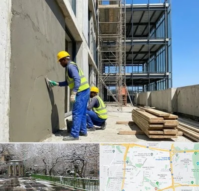 سیمان کاری در باغ فیض 