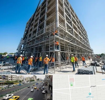 داربست در خیابان دامپزشکی