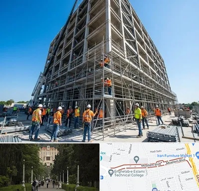 داربست در بلوار معلم رشت 