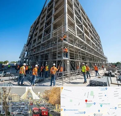داربست در خیابان آزادی