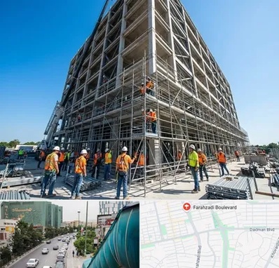 داربست در بلوار فرحزادی 