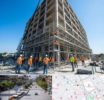 داربست در خیابان زند شیراز
