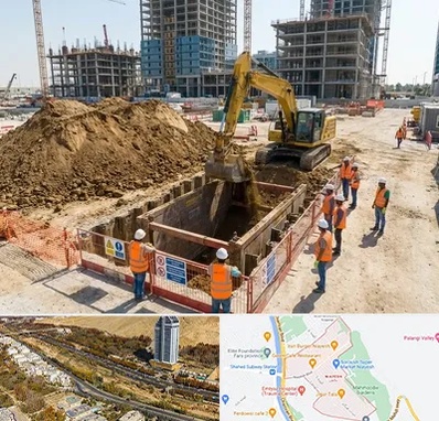 خاکبرداری و گودبرداری در خیابان نیایش شیراز