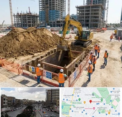 خاکبرداری و گودبرداری در بلوار فردوسی مشهد 