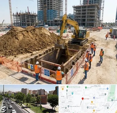 خاکبرداری و گودبرداری در شهرک آزمایش