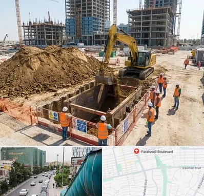 خاکبرداری و گودبرداری در بلوار فرحزادی 