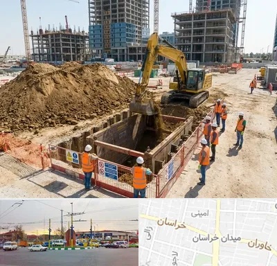 خاکبرداری و گودبرداری در میدان خراسان
