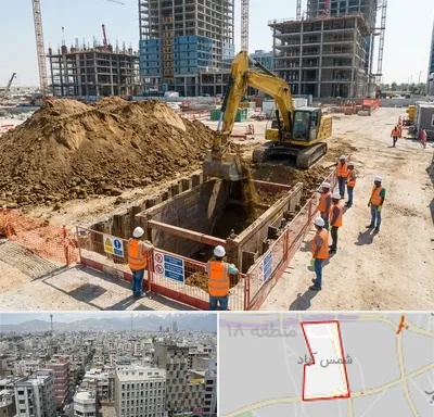 خاکبرداری و گودبرداری در شمس آباد تهران