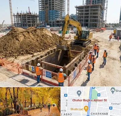 خاکبرداری و گودبرداری در چهارباغ اصفهان 