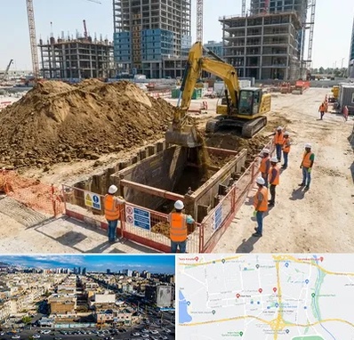 خاکبرداری و گودبرداری در شهرک راه آهن