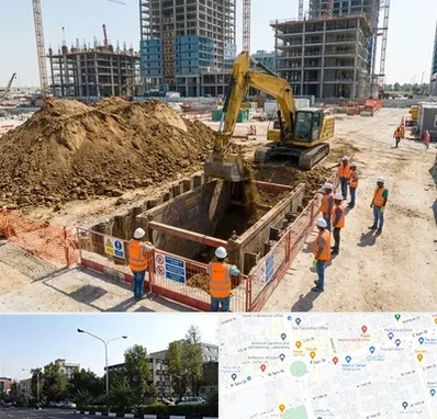 خاکبرداری و گودبرداری در میدان کاج