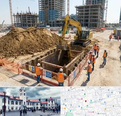 خاکبرداری و گودبرداری در میدان شهرداری رشت