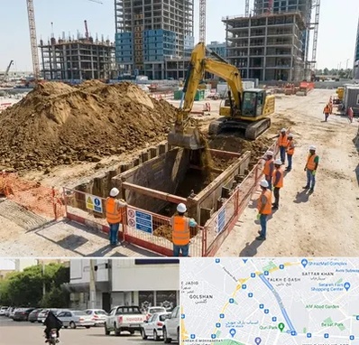 خاکبرداری و گودبرداری در قدوسی شرقی شیراز