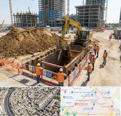 خاکبرداری و گودبرداری در شهرک غرب مشهد 
