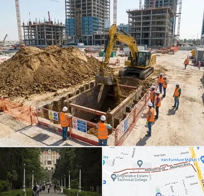 خاکبرداری و گودبرداری در بلوار معلم رشت 