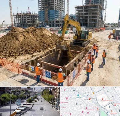 خاکبرداری و گودبرداری در خیابان زند شیراز